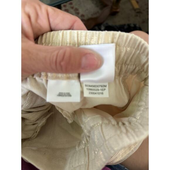 Anne Klein Women's Chalk Gold Linen Blend Trouser Pants Size Medium - Picture 6 of 11